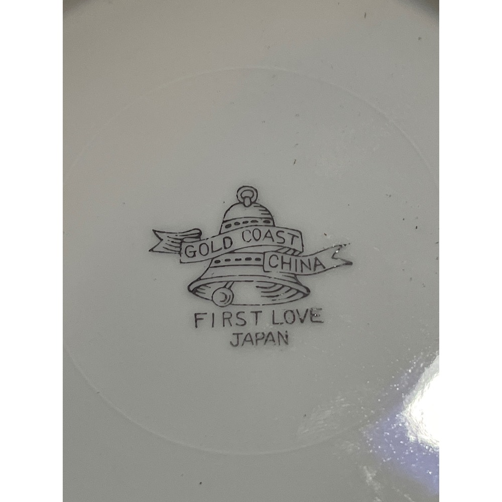 Gold Coast China First Love White Rose Small Bowl Saucer Silver Trim Japan 5.5in - Picture 3 of 5